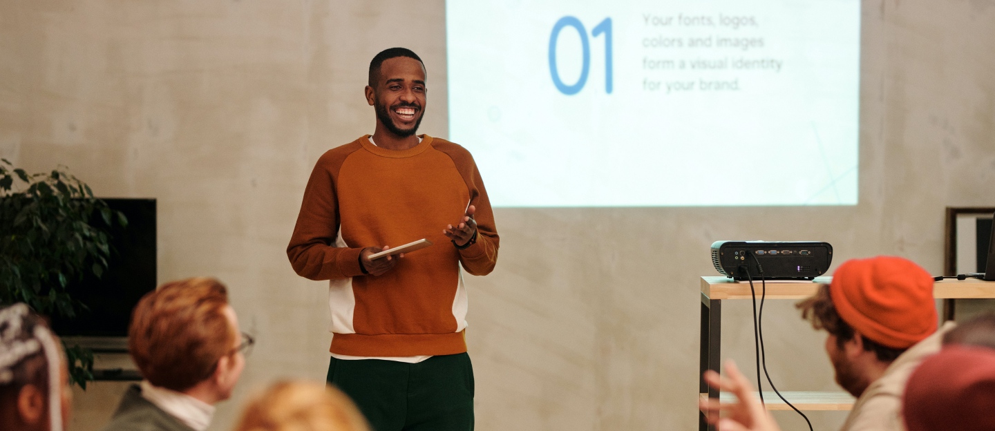 Man presenting